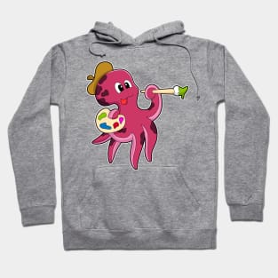 Octopus at Painting with Brush & Colour Hoodie